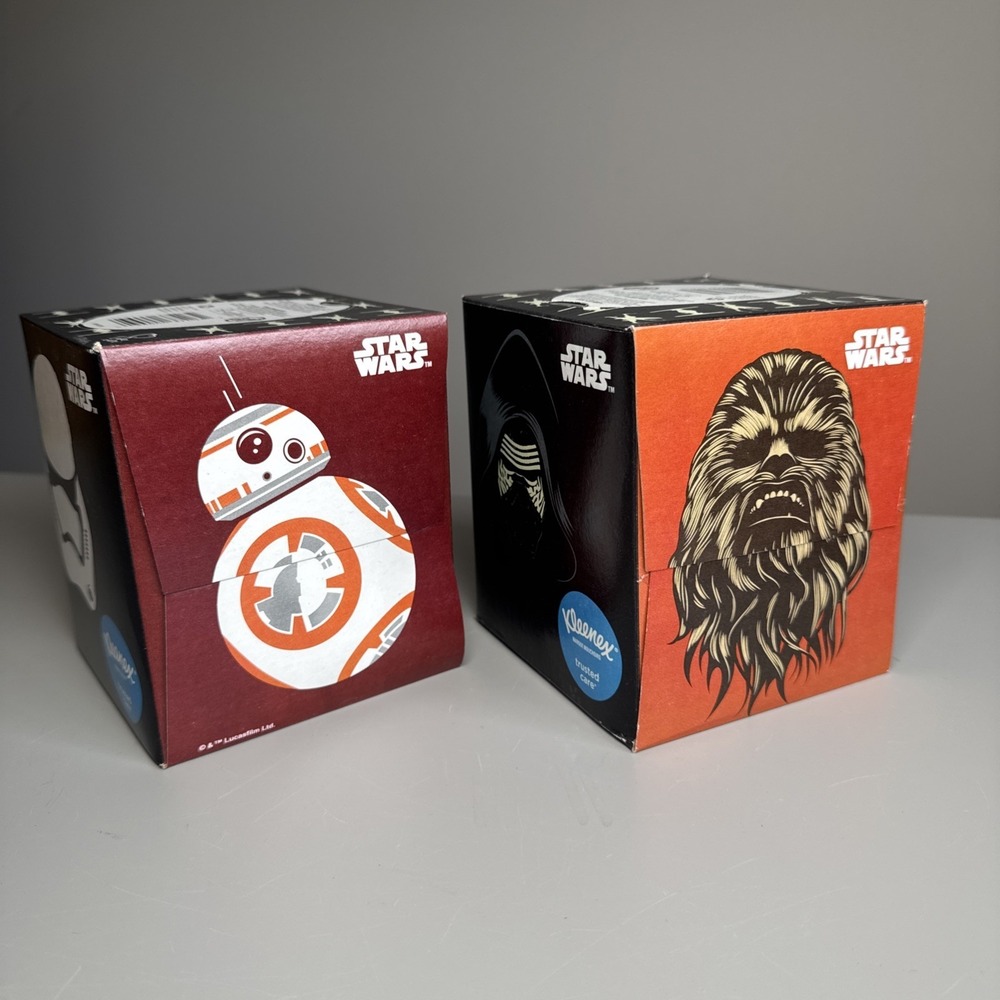 STAR WARS Mashup KLEENEX Collectible Tissue Box Sealed Lot Of 2 80 Sheets 2015